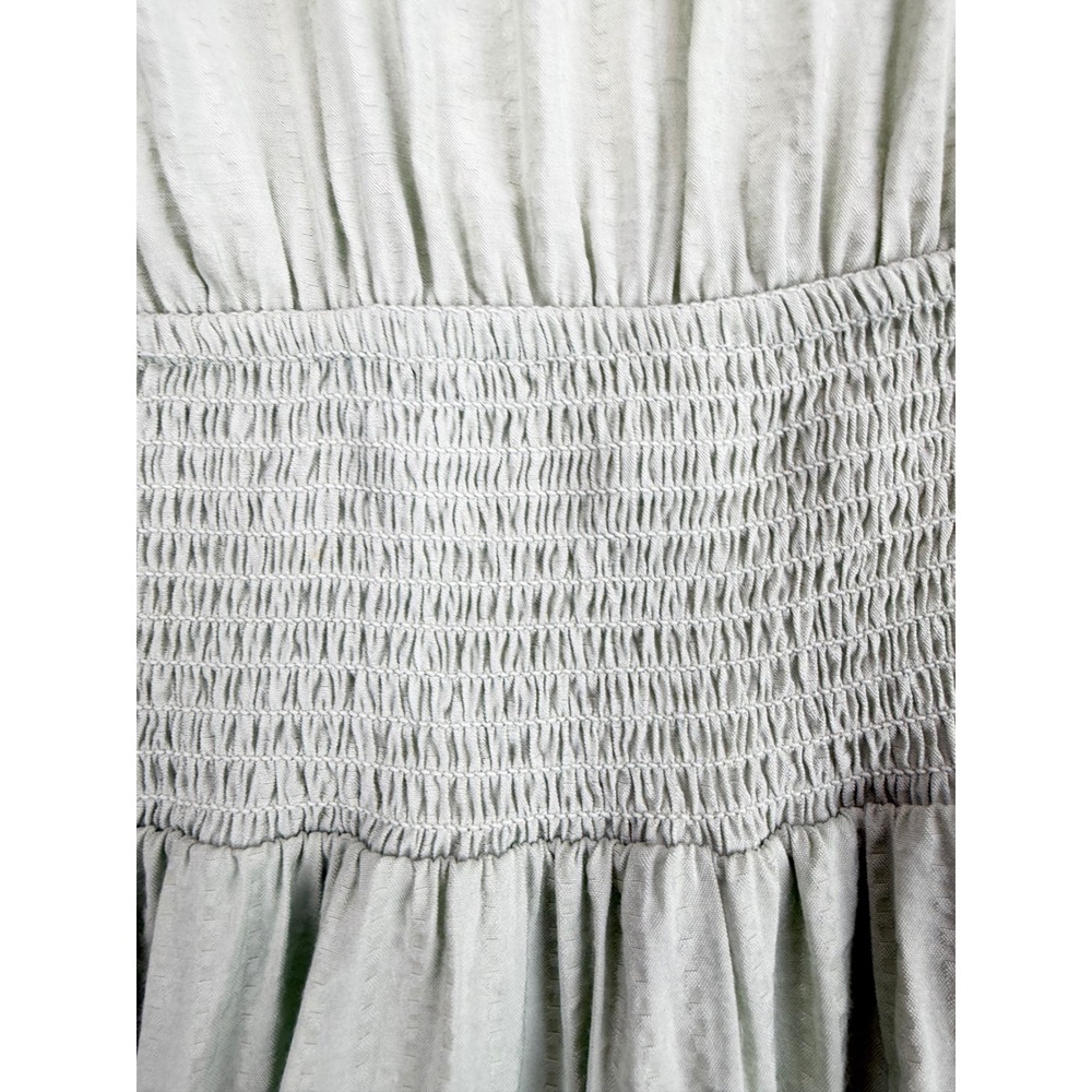 By The River Women's M Sage Green Maxi Dress Lace Trim Button Front Boho - Picture 12 of 14
